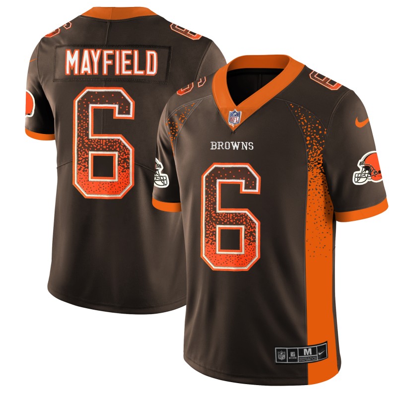 Men's Browns #6 Baker Mayfield Brown 2018 Drift Fashion Color Rush Limited Stitched NFL Jersey
