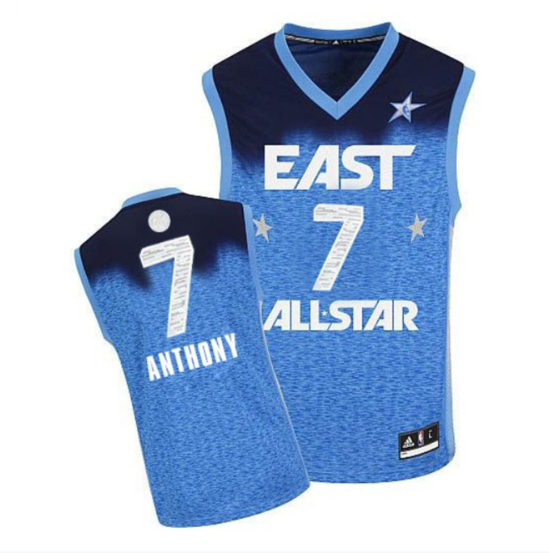 Men's New York Knicks #17 Carmelo Anthony Blue Swingman 2012 All Star NBA Stitched Jersey
