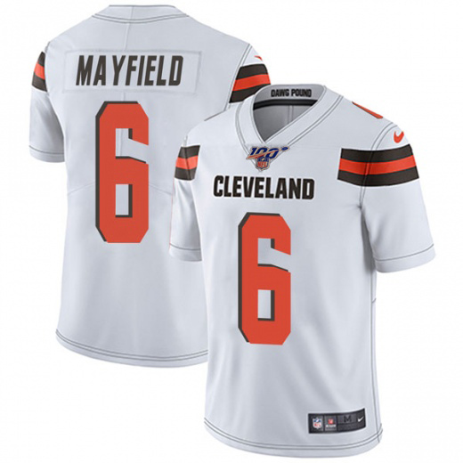Men's Cleveland Browns 100th #6 Baker Mayfield White NFL Vapor Untouchable Limited Stitched Jersey
