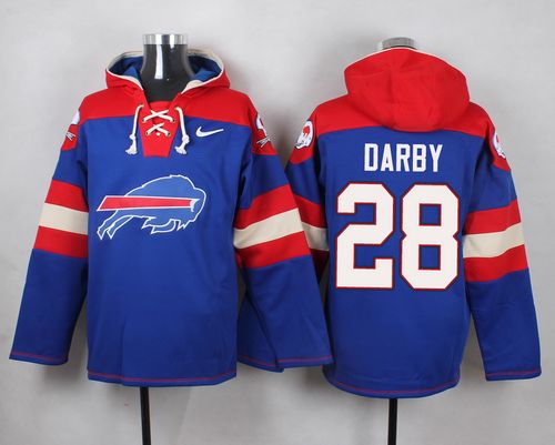 Nike Bills #28 Ronald Darby Royal Blue Player Pullover NFL Hoodie