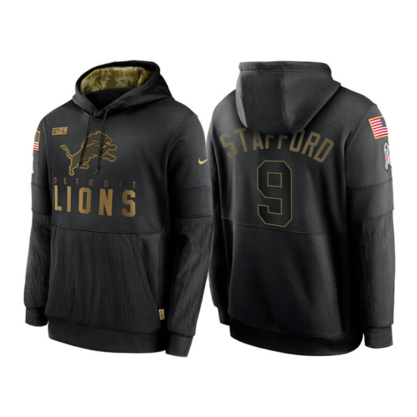 Men's Detroit Lions #9 Matthew Stafford 2020 Black Salute to Service ...