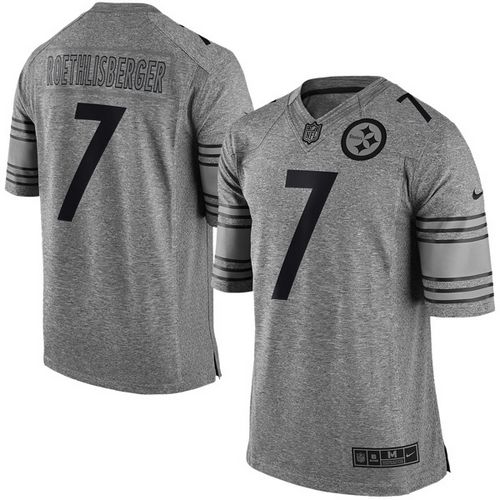 Nike Steelers #7 Ben Roethlisberger Gray Men's Stitched NFL Limited ...