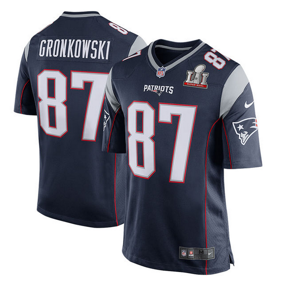 Men's New England Patriots #87 Rob Gronkowski Nike Navy Stitched Super ...