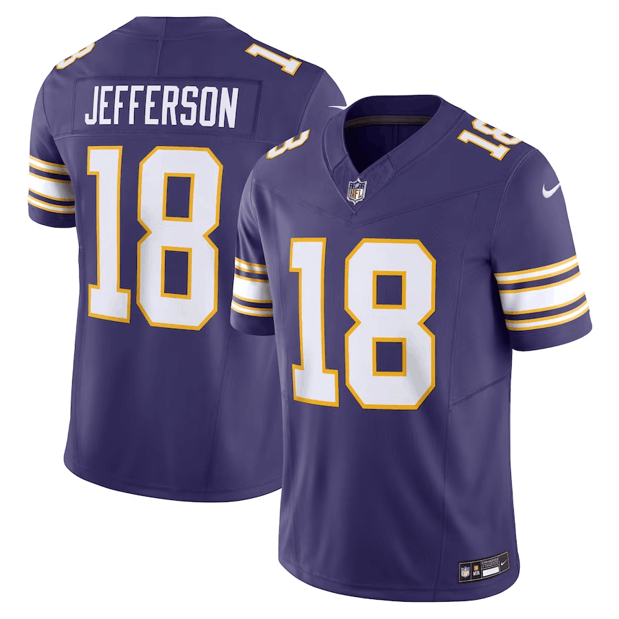 Men's Minnesota Vikings #18 Justin Jefferson Purple 2023 F.U.S.E. Vapor ...