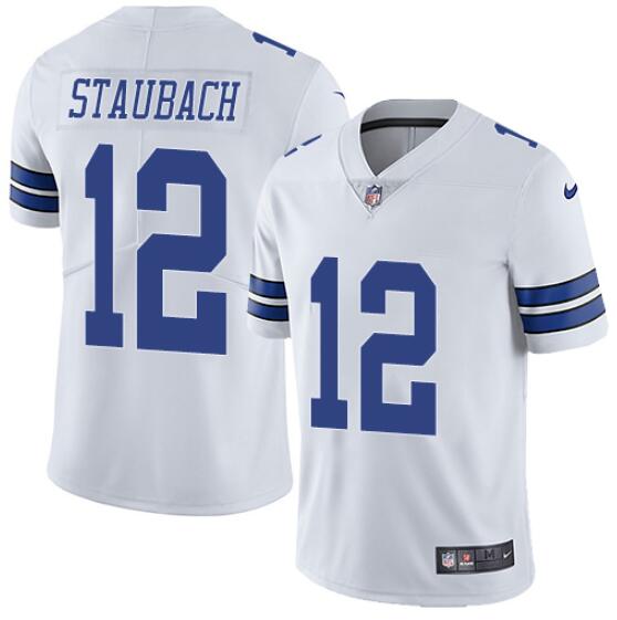 Men's Dallas Cowboys #12 Roger Staubach White Vapor Untouchable Limited Stitched Jersey