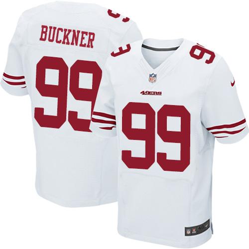 Nike 49ers #99 DeForest Buckner White Men's Stitched NFL Elite Jersey ...