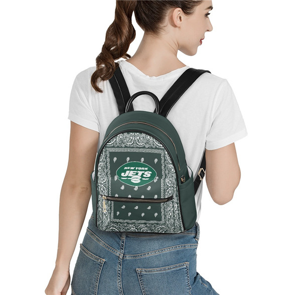 New York Jets PU Leather Casual Backpack 001