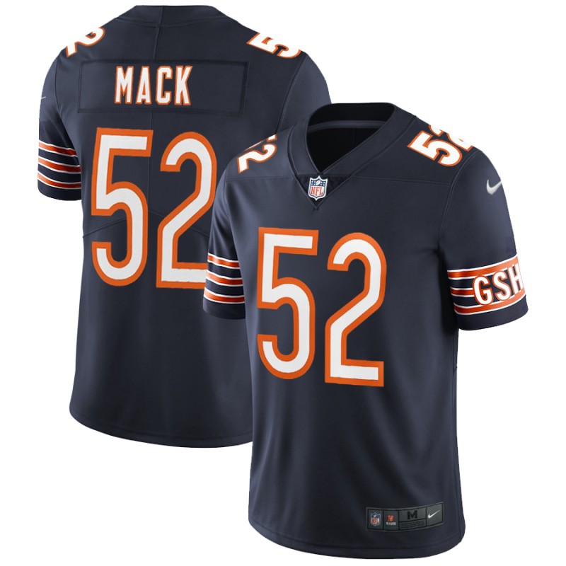 Men's Chicago Bears #52 Khalil Mack Navy Vapor Untouchable NFL Limited Stitched Jersey