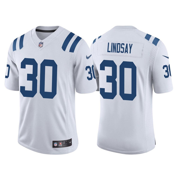 Men's Indianapolis Colts #30 Phillip Lindsay White Stitched Football ...