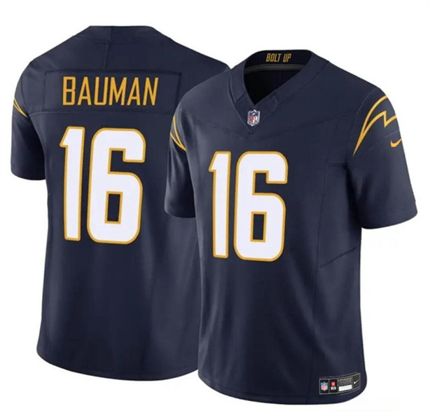 Men's Los Angeles Chargers #16 Casey Bauman Navy 2024 F.U.S.E. Vapor Limited Football Stitched Jersey