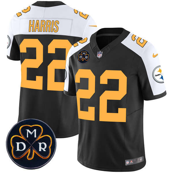 Men's Pittsburgh Steelers #22 Najee Harris Black F.U.S.E. DMR Patch Untouchable Limited Football Stitched Jersey