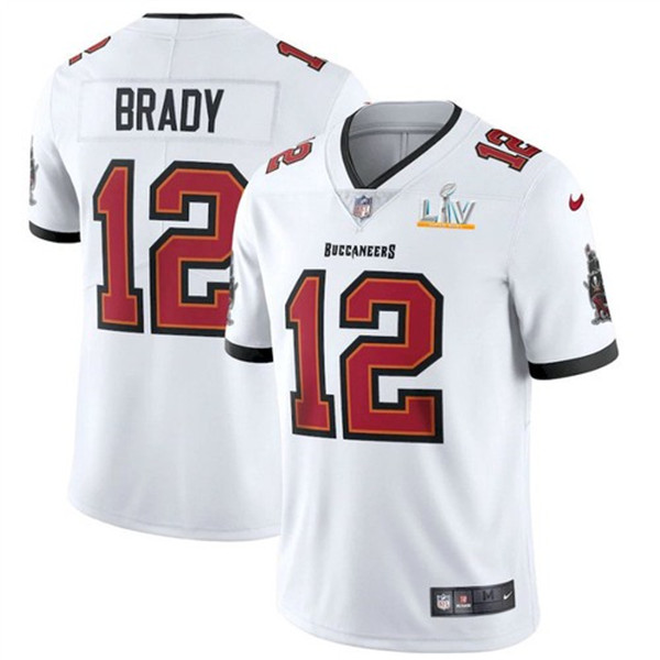 Men's Tampa Bay Buccaneers #12 Tom Brady White 2021 Super Bowl LV Limited Stitched NFL Jersey