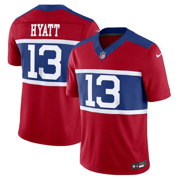 Men's New York Giants #13 Jalin Hyatt Century Red Alternate Vapor F.U.S.E. Limited Football Stitched Jersey