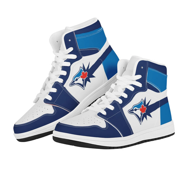 Men's Toronto Blue Jays AJ High Top Leather Sneakers 001
