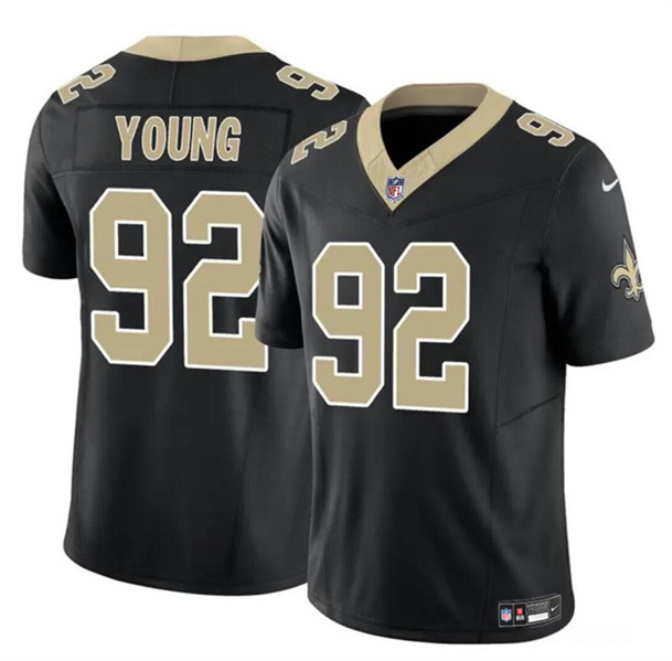 Men's New Orleans Saints #92 Chase Young Black 2023 F.U.S.E. Vapor Limited Football Stitched Jersey