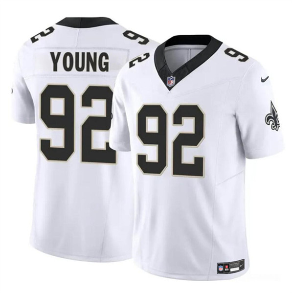 Men's New Orleans Saints #92 Chase Young White 2023 F.U.S.E Vapor Limited Football Stitched Jersey