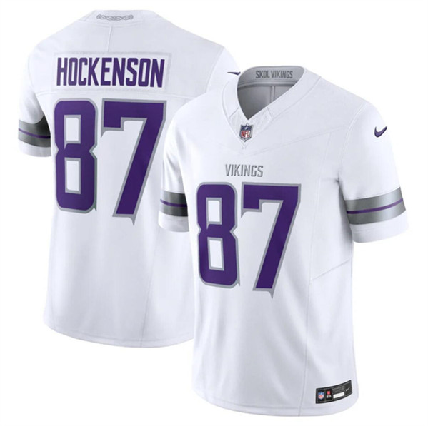 Men's Minnesota Vikings #87 T.J. Hockenson White F.U.S.E. Winter Warrior Limited Football Stitched Jersey