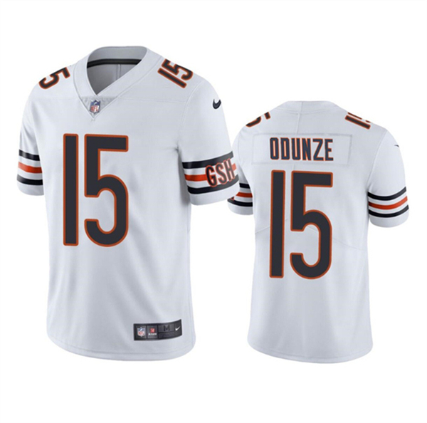 Men's Chicago Bears #15 Rome Odunze White 2024 Draft Vapor Football Stitched Jersey