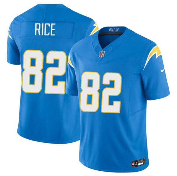 Men's Los Angeles Chargers #82 Brenden Rice Light Blue 2024 Draft F.U.S.E. Vapor Limited Football Stitched Jersey