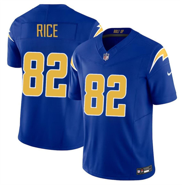 Men's Los Angeles Chargers #82 Brenden Rice Royal 2024 Draft F.U.S.E. Vapor Limited Football Stitched Jersey