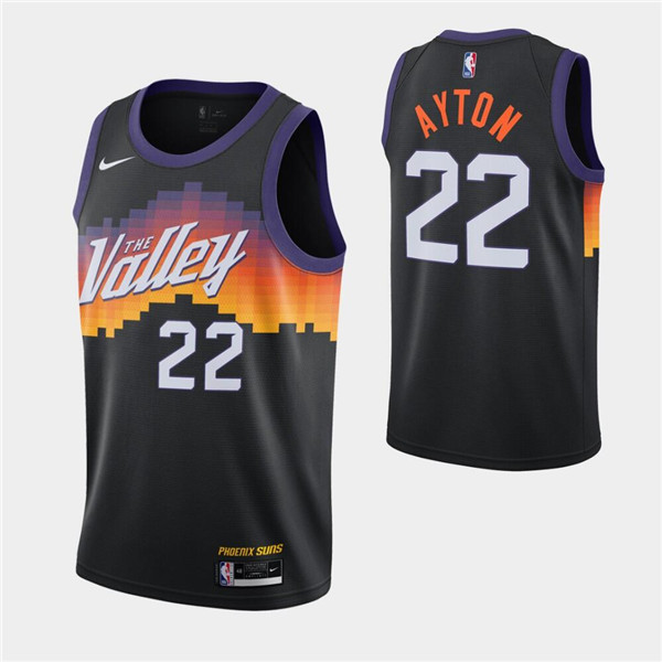 Men's Phoenix Suns #22 Deandre Ayton Black City Edition New Uniform ...