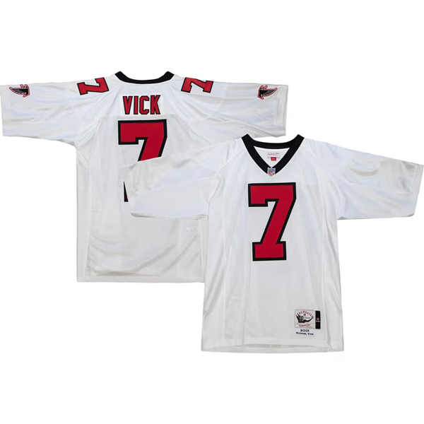 Men's Atlanta Falcons ACTIVE PLAYER Custom White 2001 Mitchell & Ness Football Stitched Jersey