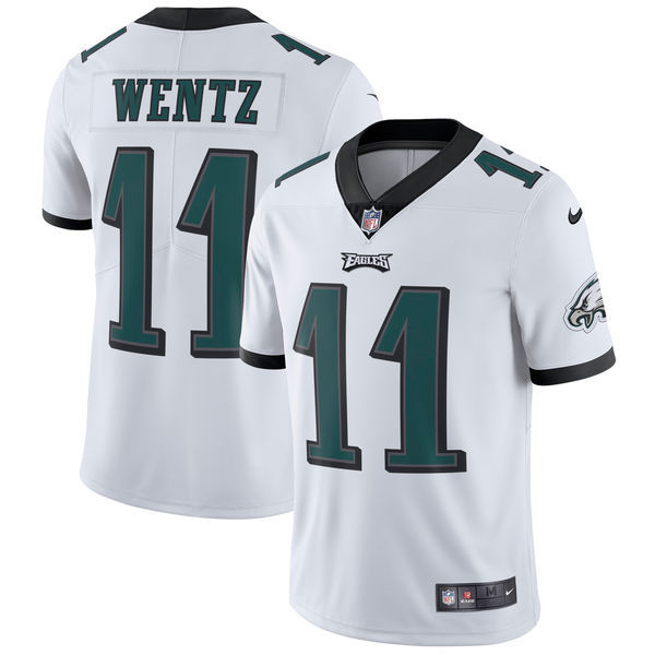 Men's Philadelphia Eagles #11 Carson Wentz Nike White Vapor Untouchable Limited Stitched NFL Jersey