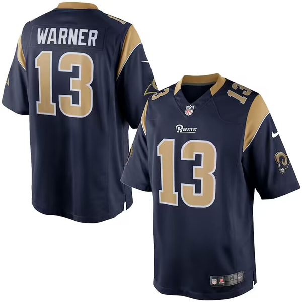 Men's Los Angeles Rams #13 Kurt Warner Navy Limited Football Stitched Jersey