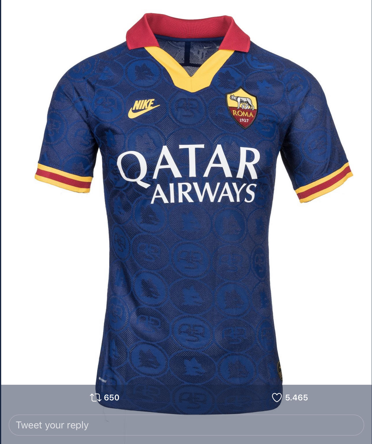 Men's Roma Red 2019 Soccer Club Home Official Jersey