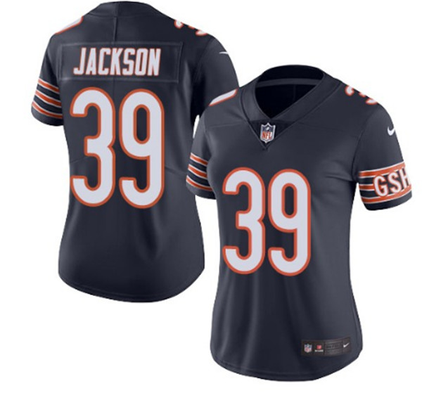 Women's Chicago Bears #39 Eddie Jackson Navy Vapor Untouchable Limited Stitched NFL Jersey(Run Small)