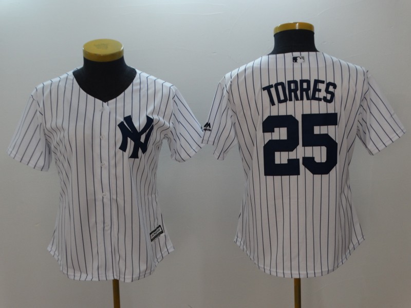 Women's New York Yankees #25 Gleyber Torres White Cool Base Stitched MLB Jersey