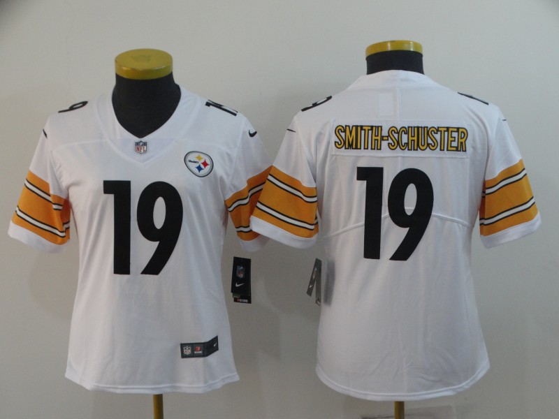 Women's Pittsburgh Steelers #19 JuJu Smith-Schuster White Vapor Untouchable Limited Stitched NFL Jersey
