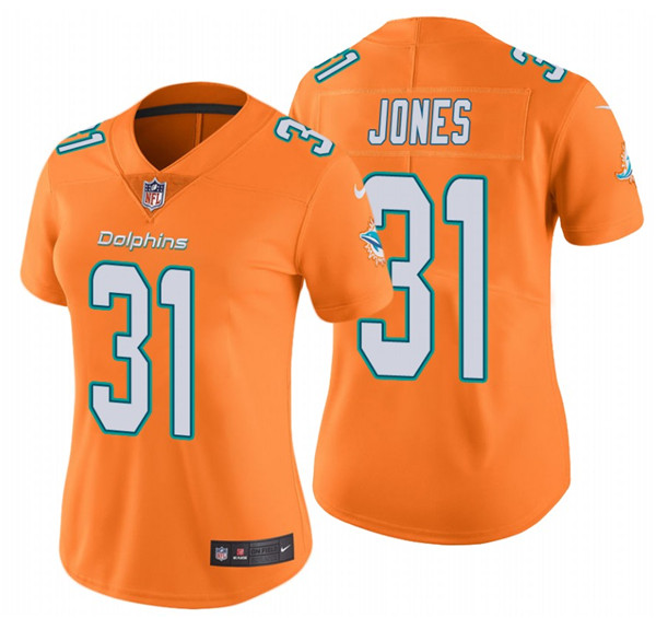 Women's Miami Dolphins #31 Byron Jones 2020 Orange Stitched Vapor Untouchable Jersey(Run Small)