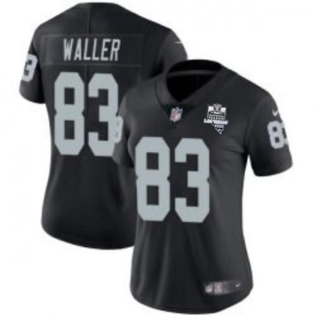 Women's Las Vegas Raiders White #83 Darren Waller Black 2020 Inaugural Season Vapor Untouchable Limited Stitched Jersey(Run Small)