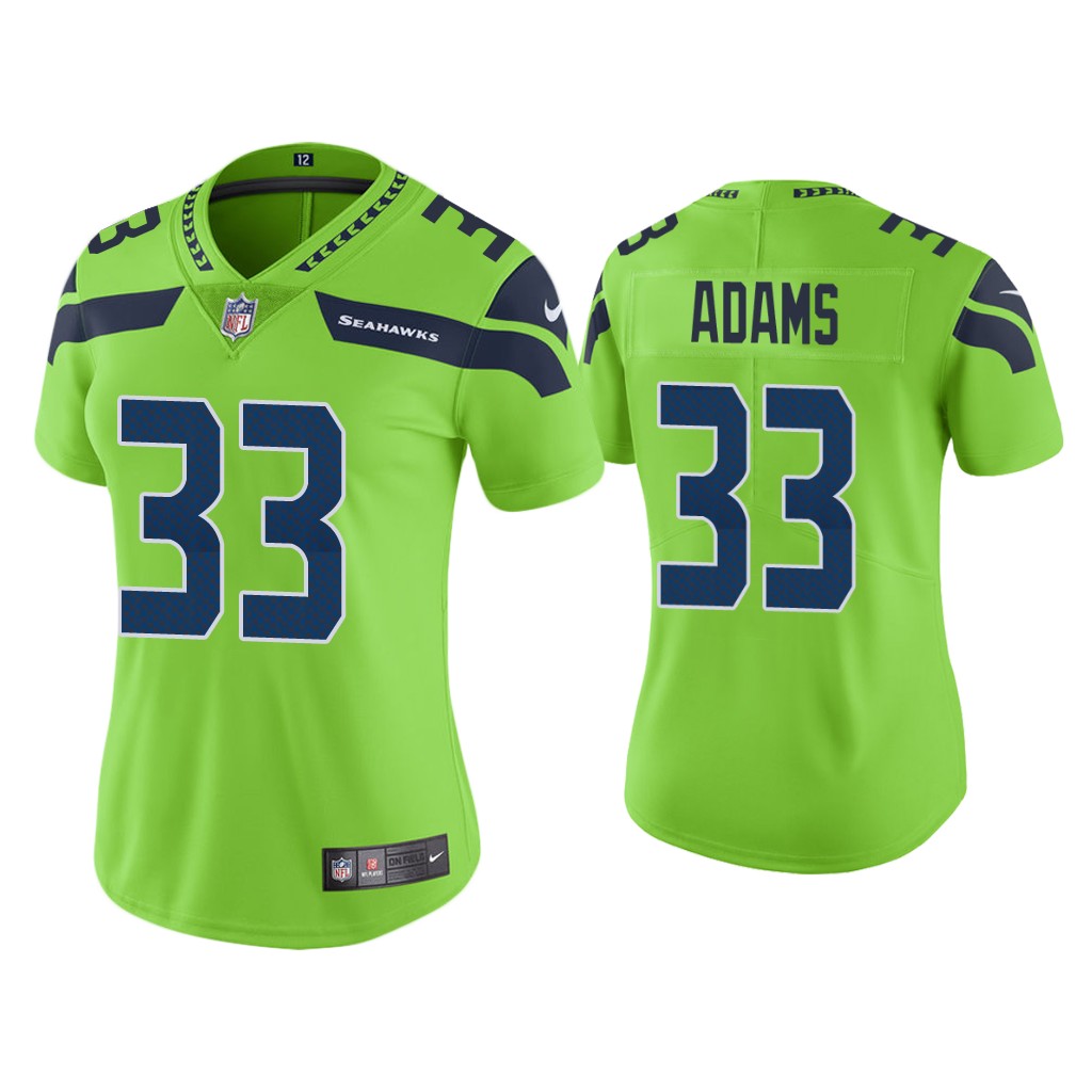 Women's Seattle Seahawks #33 Jamal Adams Green Color Rush Limited Stitched Jersey