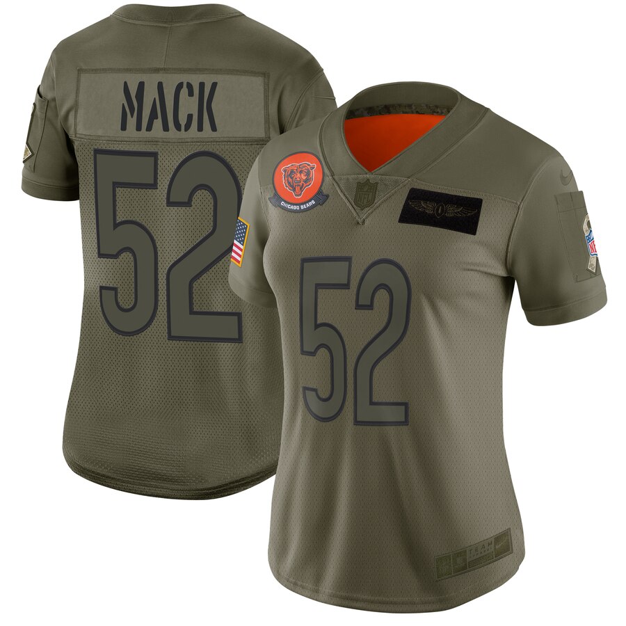 Women's Chicago Bears #52 Khalil Mack 2019 Camo Salute To Service Limited Stitched NFL Jersey