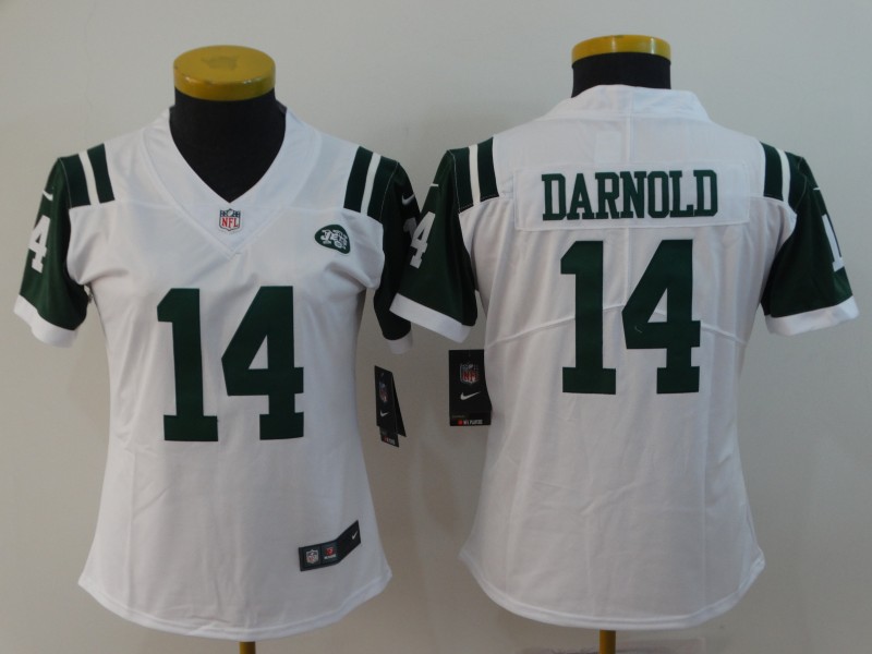 Women's Jets #14 Sam Darnold White Vapor Untouchable Limited Stitched NFL Jersey
