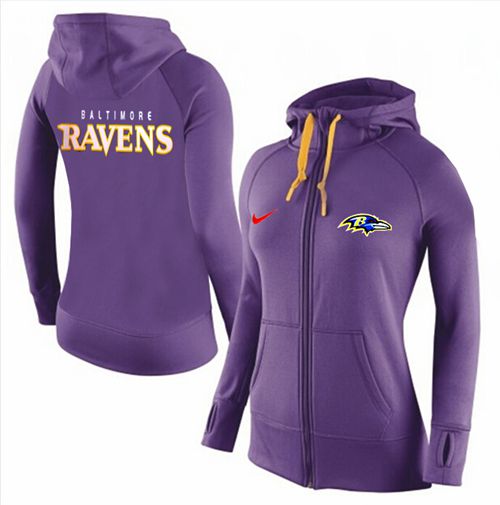 Women's Nike Baltimore Ravens Full-Zip Performance Hoodie Purple [Nike ...