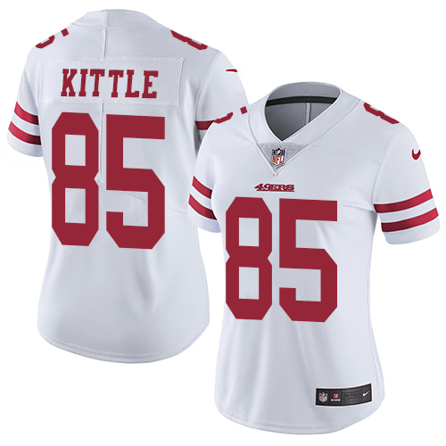 Women's San Francisco 49ers #85 George Kittle White Vapor Untouchable ...