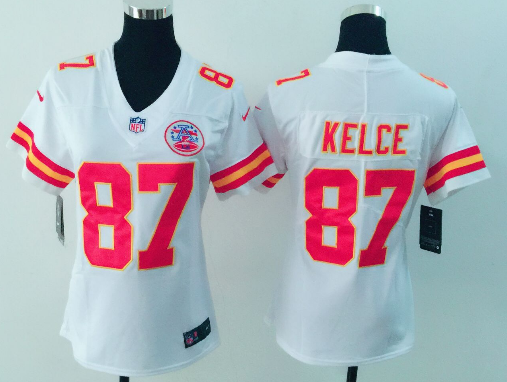 Women's Nike Kansas City Chiefs #87 Travis Kelce White Vapor Untouchable Player Limited Stitched NFL Jersey