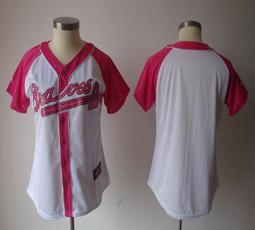 Braves Blank White/Pink Women's Splash Fashion Stitched MLB Jersey ...