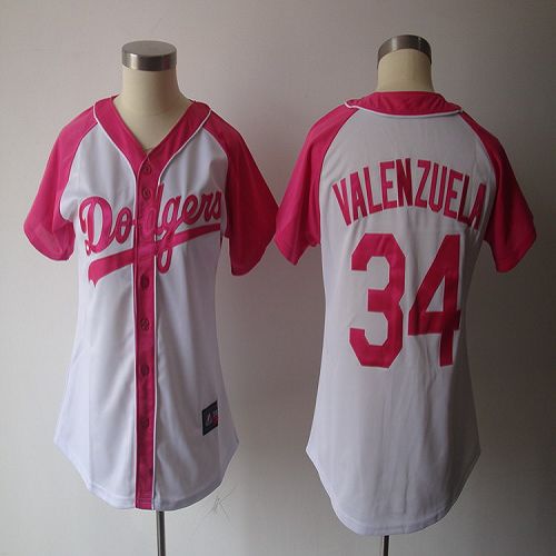Dodgers #34 Fernando Valenzuela Blue Women's Fashion Stitched MLB ...
