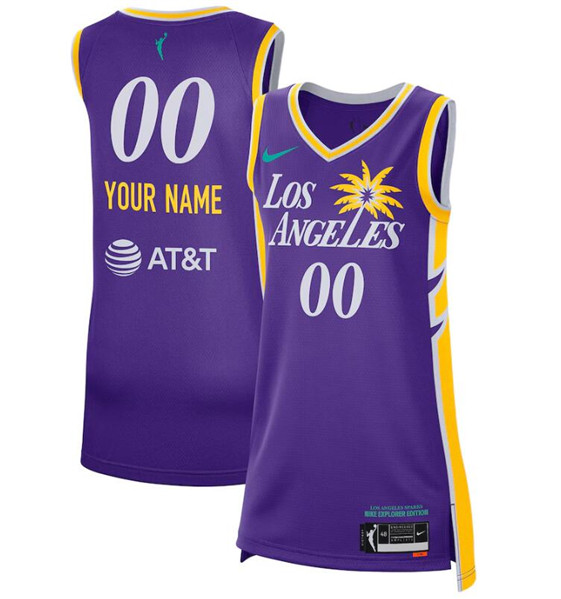 Women's Los Angeles Sparks Active Player Custom Purple 2021 Explorer Edition Victory Stitched Jersey