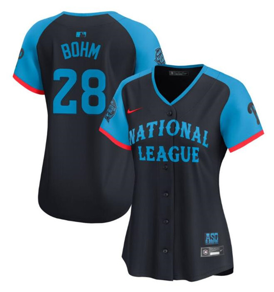Women's National League #28 Alec Bohm Navy 2024 All-Star Limited Stitched Baseball Jersey(Run Small)