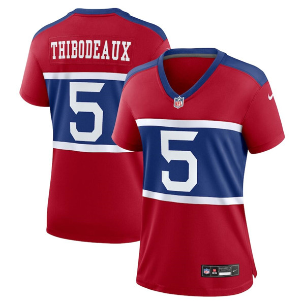 Women's New York Giants #5 Kayvon Thibodeaux Century Red Alternate Vapor Limited Football Stitched Jersey(Run Small)