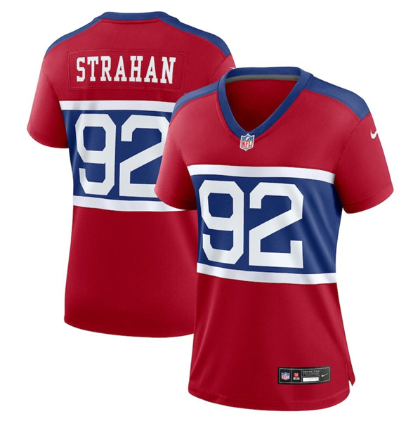 Women's New York Giants #92 Michael Strahan Century Red Alternate Vapor Limited Football Stitched Jersey(Run Small)