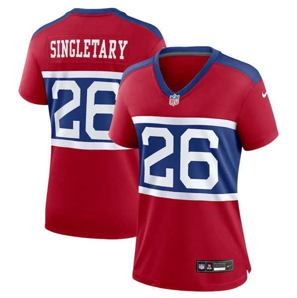 Women's New York Giants #26 Devin Singletary Century Red Alternate Vapor Limited Football Stitched Jersey(Run Small)