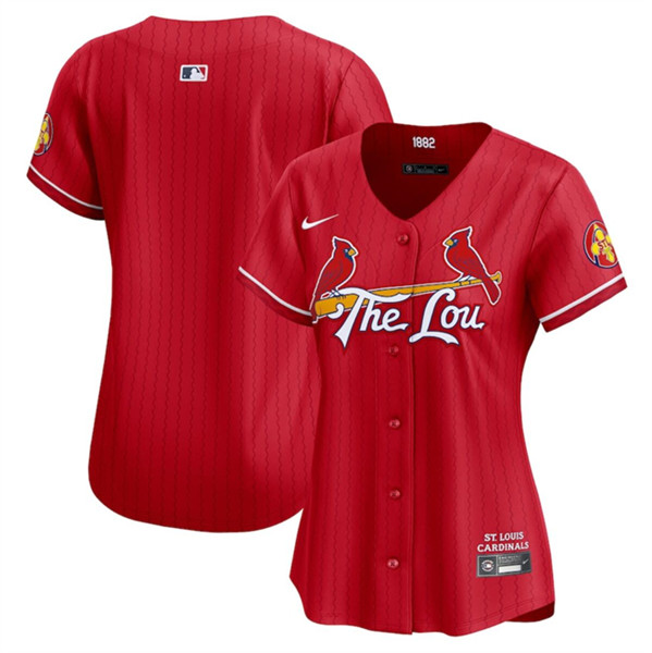 Women's St.Louis Cardinals Blank Red 2024 City Connect Limited Stitched Baseball Jersey(Run Small)