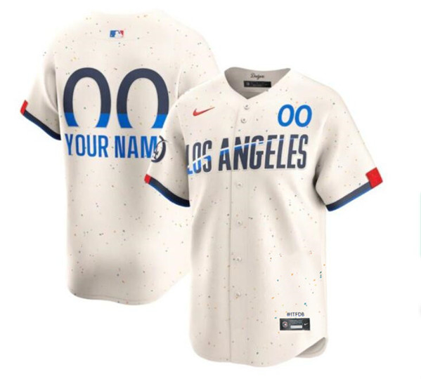 Men's Los Angeles Angels Customized Cream Cream 2024 City Connect Limited Stitched Baseball Jersey