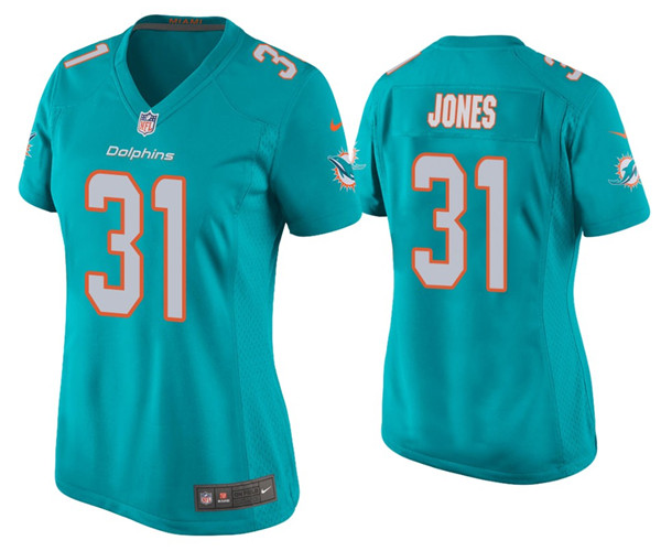Women's Miami Dolphins #31 Byron Jones 2020 Aqua Stitched Jersey(Run Small)